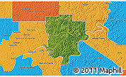 Satellite 3D Map of Perry County, political outside