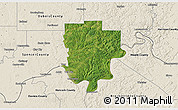 Satellite 3D Map of Perry County, shaded relief outside