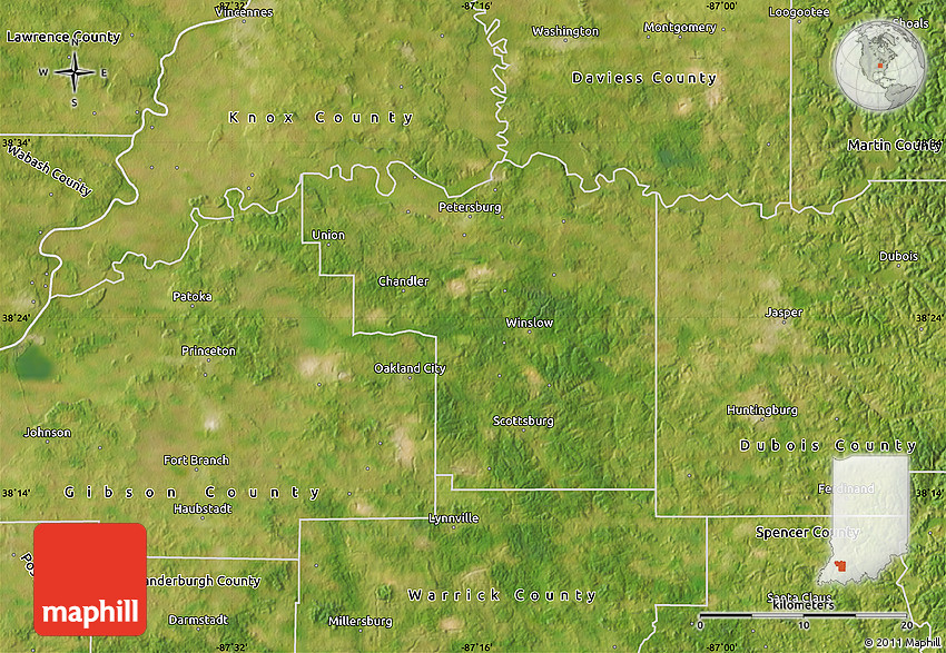 Satellite Map of Pike County