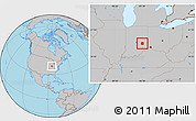 Gray Location Map of Rush County
