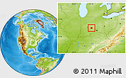 Physical Location Map of Rush County