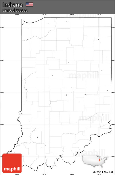 Blank Simple Map of Indiana, cropped outside, no labels