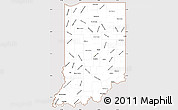 Classic Style Simple Map of Indiana, cropped outside