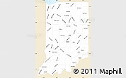 Classic Style Simple Map of Indiana, single color outside