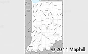 Gray Simple Map of Indiana