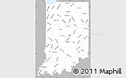 Gray Simple Map of Indiana, single color outside
