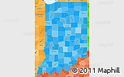 Political Shades Simple Map of Indiana