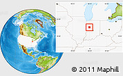 Physical Location Map of Tippecanoe County, highlighted country