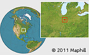 Satellite Location Map of Tippecanoe County