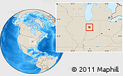 Shaded Relief Location Map of Tippecanoe County