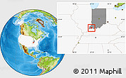 Physical Location Map of Vanderburgh County, highlighted country, highlighted parent region