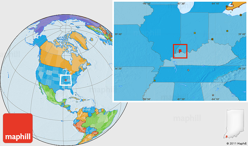 Political Location Map of Vanderburgh County