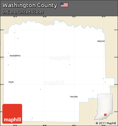 Classic Style Simple Map of Washington County, single color outside
