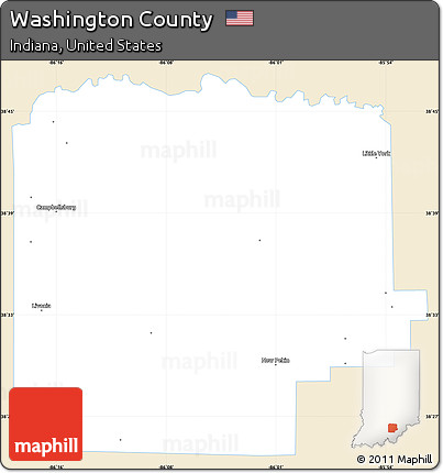 Classic Style Simple Map of Washington County, single color outside