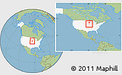Savanna Style Location Map of ZIP code 51452, highlighted country, highlighted county, within the entire country