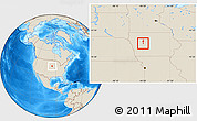 Shaded Relief Location Map of ZIP code 51452