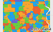 Political Simple Map of ZIP codes starting with 521