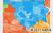 Political Shades Simple Map of ZIP codes starting with 521