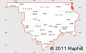 Silver Style Simple Map of ZIP codes starting with 521, cropped outside