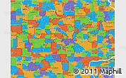 Political 3D Map of ZIP codes starting with 522