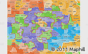 Political Shades 3D Map of ZIP codes starting with 522