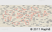 Classic Style Panoramic Map of ZIP codes starting with 522