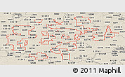 Shaded Relief Panoramic Map of ZIP codes starting with 522
