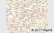 Classic Style Simple Map of ZIP codes starting with 522