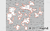 Gray Simple Map of ZIP codes starting with 522