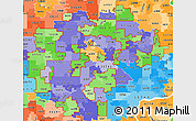 Political Shades Simple Map of ZIP codes starting with 522