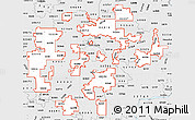 Silver Style Simple Map of ZIP codes starting with 522