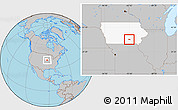 Gray Location Map of ZIP code 52553, highlighted state