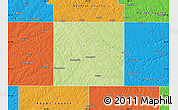 Physical Map of Adair County, political outside