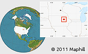 Satellite Location Map of Black Hawk County, highlighted country