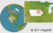 Satellite Location Map of Black Hawk County, highlighted parent region
