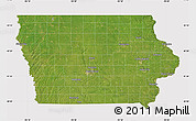 Satellite Map of Iowa, cropped outside