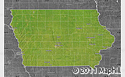 Satellite Map of Iowa, desaturated