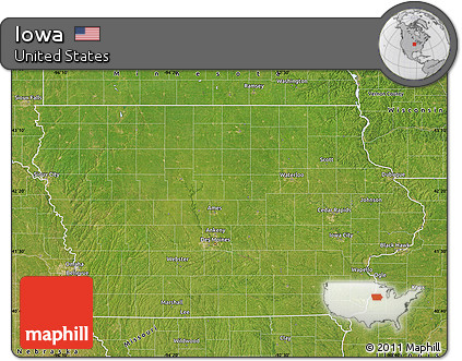 Satellite Map of Iowa