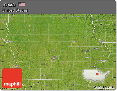 Satellite Map of Iowa