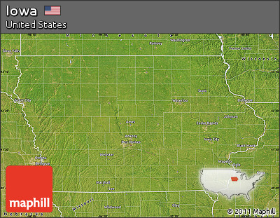 Satellite Map of Iowa