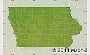 Satellite Map of Iowa, lighten