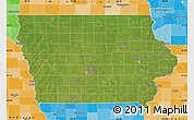 Satellite Map of Iowa, political shades outside