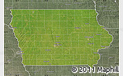 Satellite Map of Iowa, semi-desaturated