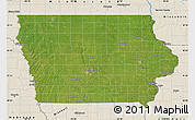 Satellite Map of Iowa, shaded relief outside
