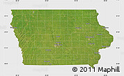 Satellite Map of Iowa, single color outside