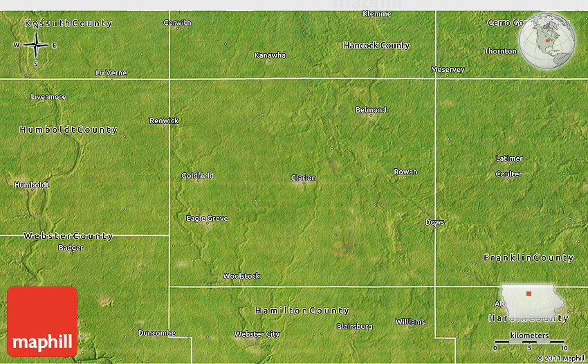 Satellite 3D Map of Wright County