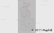 Gray 3D Map of ZIP codes starting with 660, single color outside