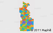 Political 3D Map of ZIP codes starting with 660, cropped outside