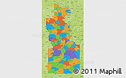 Political 3D Map of ZIP codes starting with 660, physical outside