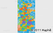 Political 3D Map of ZIP codes starting with 660, political shades outside